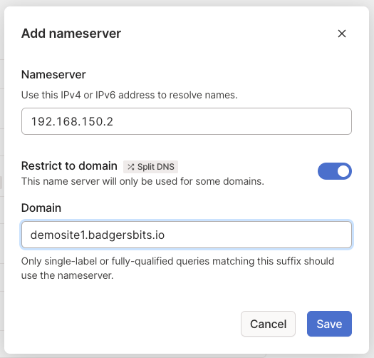 SplitDNS magic with Tailscale