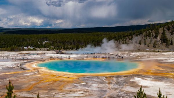 Grand Prismatic Spring and Old Faithful
